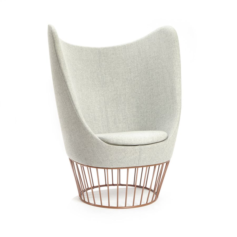 Dixi High Back Chair on metallic cage base