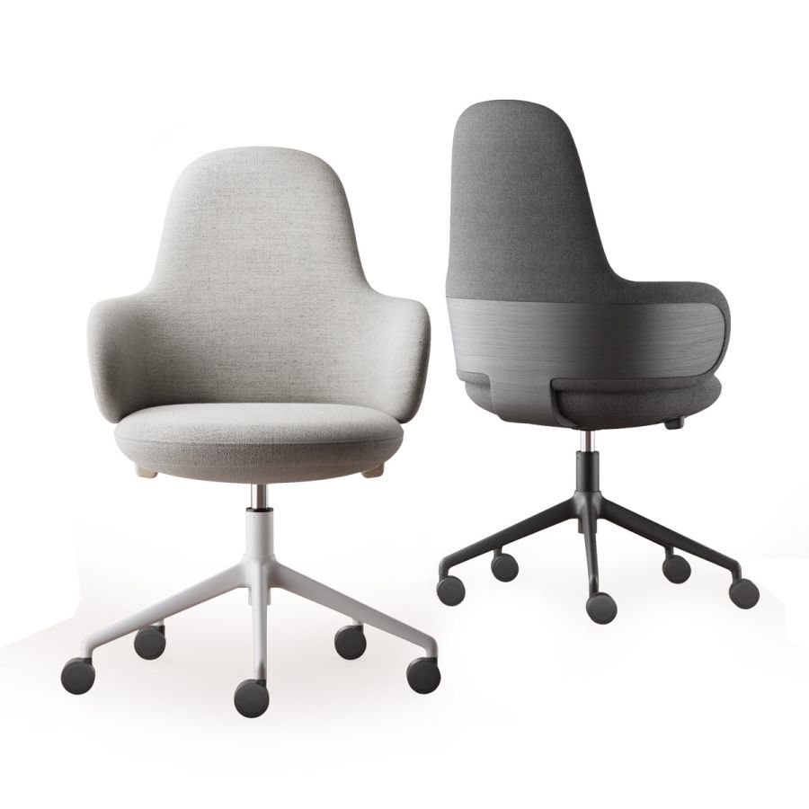 Lan Desk Chair with Mid-Height Backrest